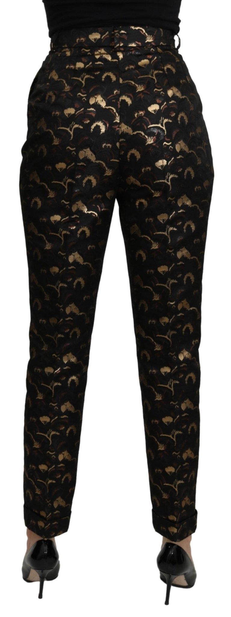 Black Gold Brocade High Waist Pants - coffeewithmee2Dolce & GabbanaP3218S