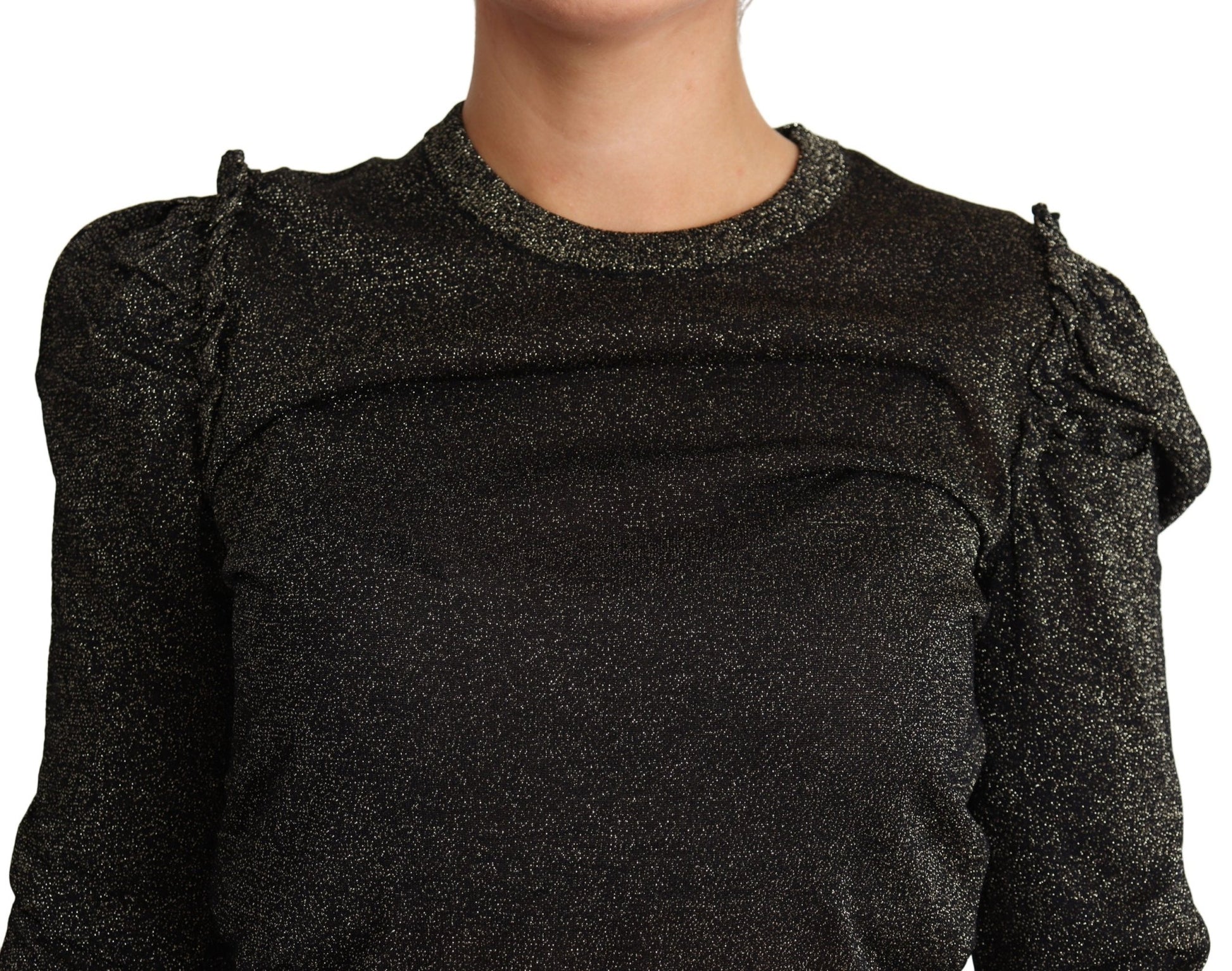 Black Gold Cropped Women Pullover Sweater - coffeewithmee2Dolce & GabbanaP3832S