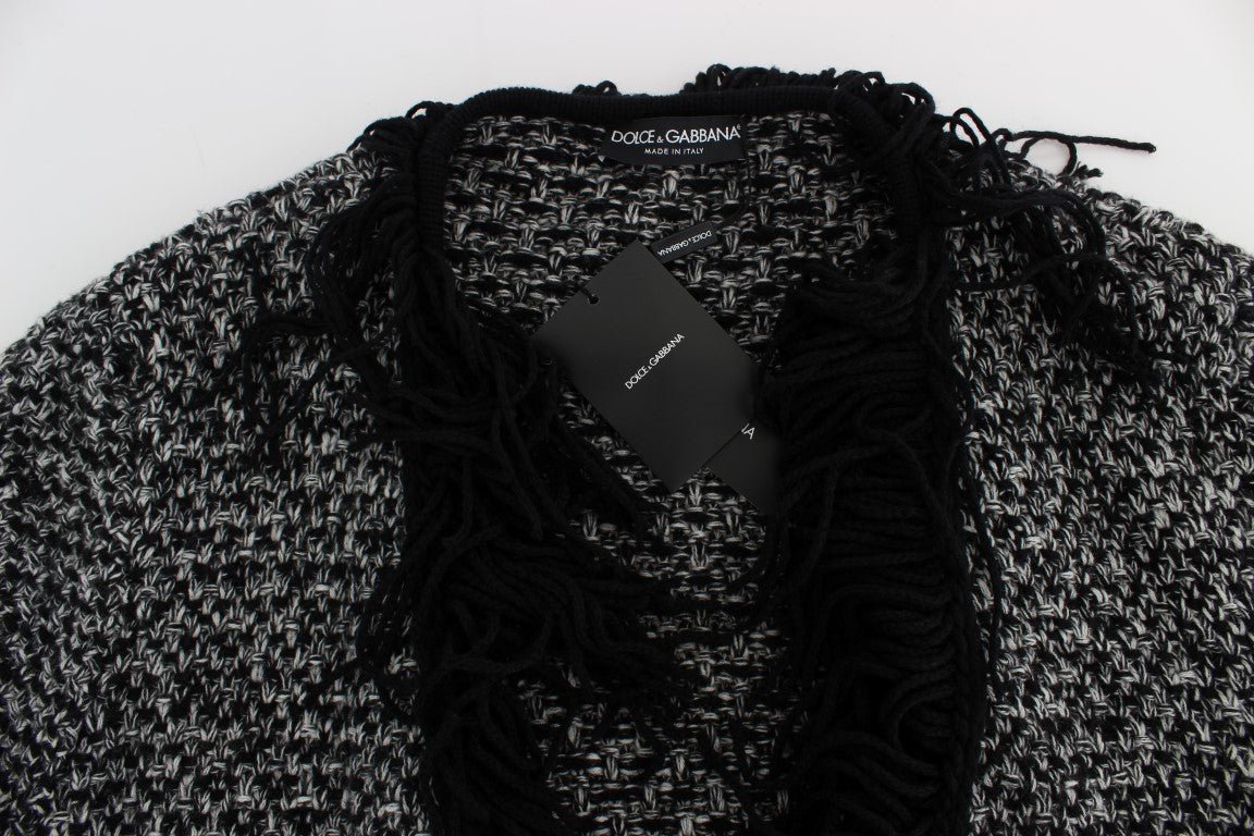 Black Gray Long Cape Cardigan Sweater - coffeewithmee2Dolce & GabbanaP1794S