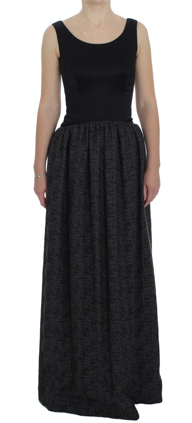 Black Gray Sheath Gown Full Length Dress - coffeewithmee2Dolce & GabbanaP1027S