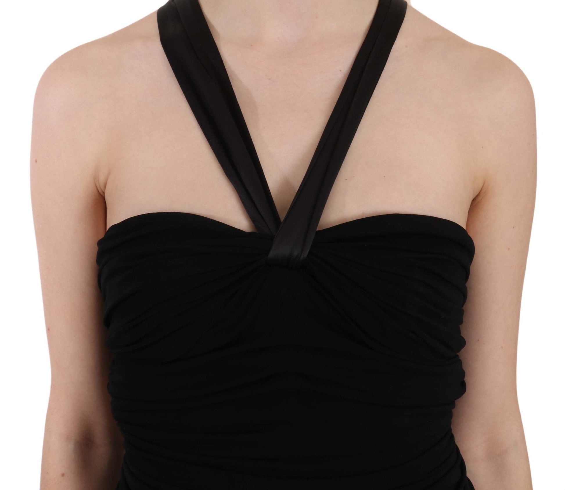 Black Halter Sheath Sleeveless Gown Dress - coffeewithmee2Dolce & GabbanaP2251S