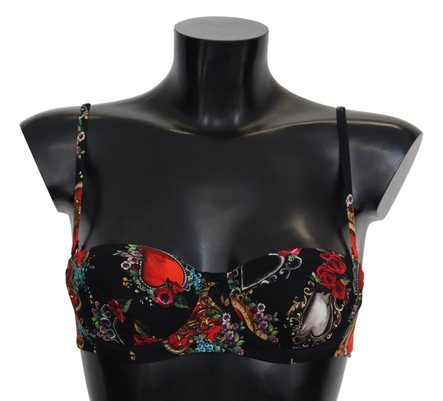 Black Heart Floral Print Beachwear Bikini Tops - coffeewithmee2Dolce & GabbanaP4109S