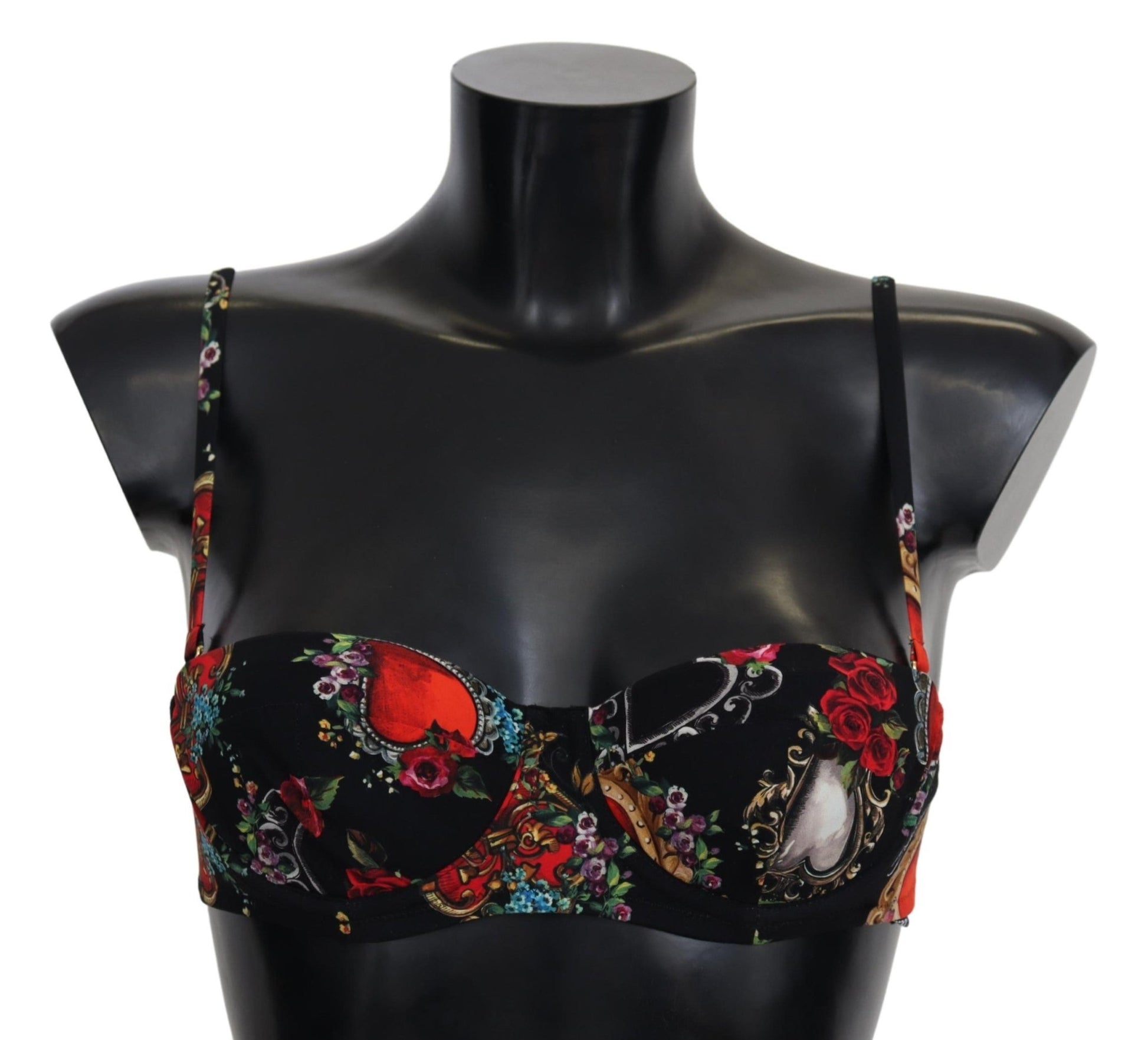 Black Heart Floral Print Beachwear Bikini Tops - coffeewithmee2Dolce & GabbanaP4109S