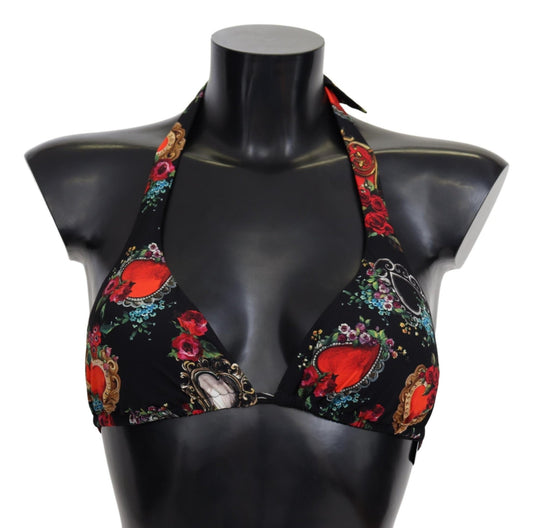 Black Heart Print Swimsuit Beachwear Bikini Tops - coffeewithmee2Dolce & GabbanaP4107S