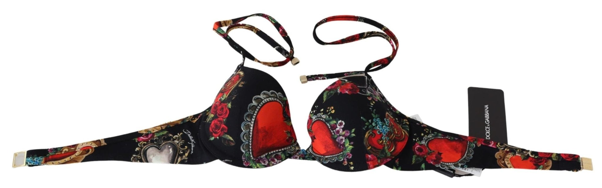 Black Heart Print Swimsuit Beachwear Bikini Tops - coffeewithmee2Dolce & GabbanaP4108S