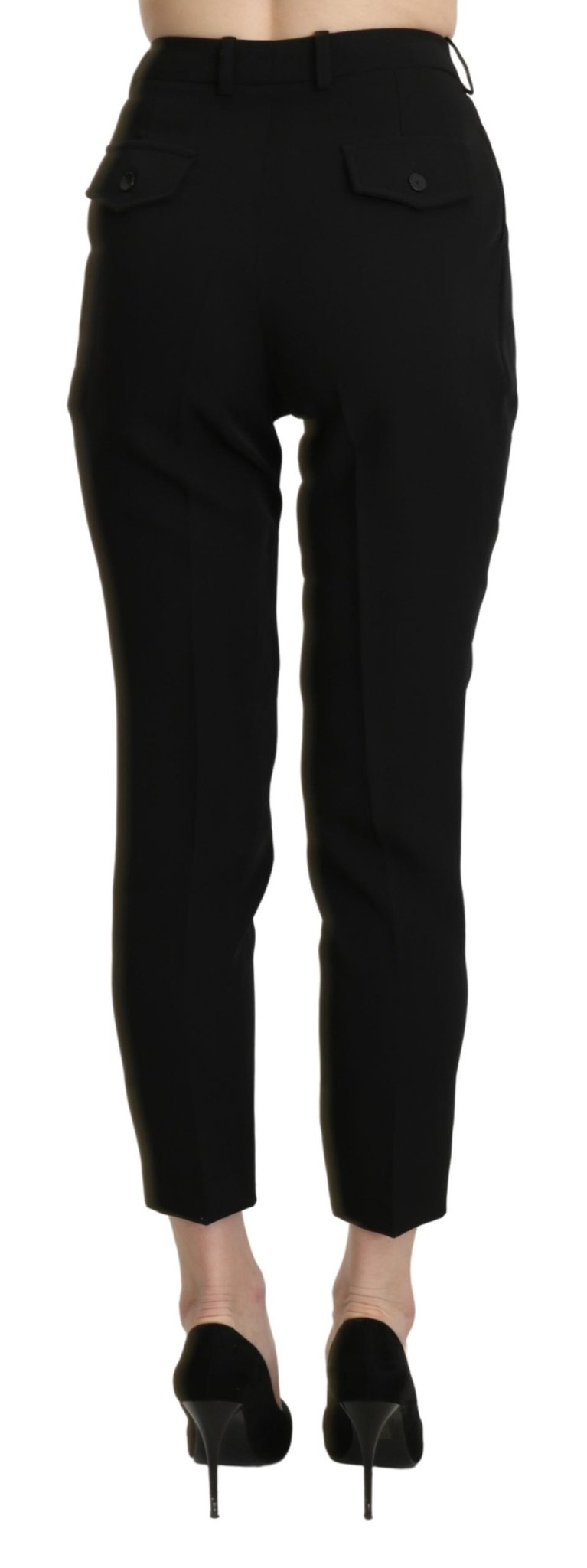 Black High Waist Skinny Cropped Dress Trouser Pant - coffeewithmee2BENCIVENGAP3380S