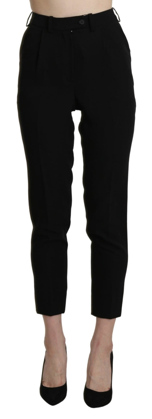 Black High Waist Skinny Cropped Dress Trouser Pant - coffeewithmee2BENCIVENGAP3380S