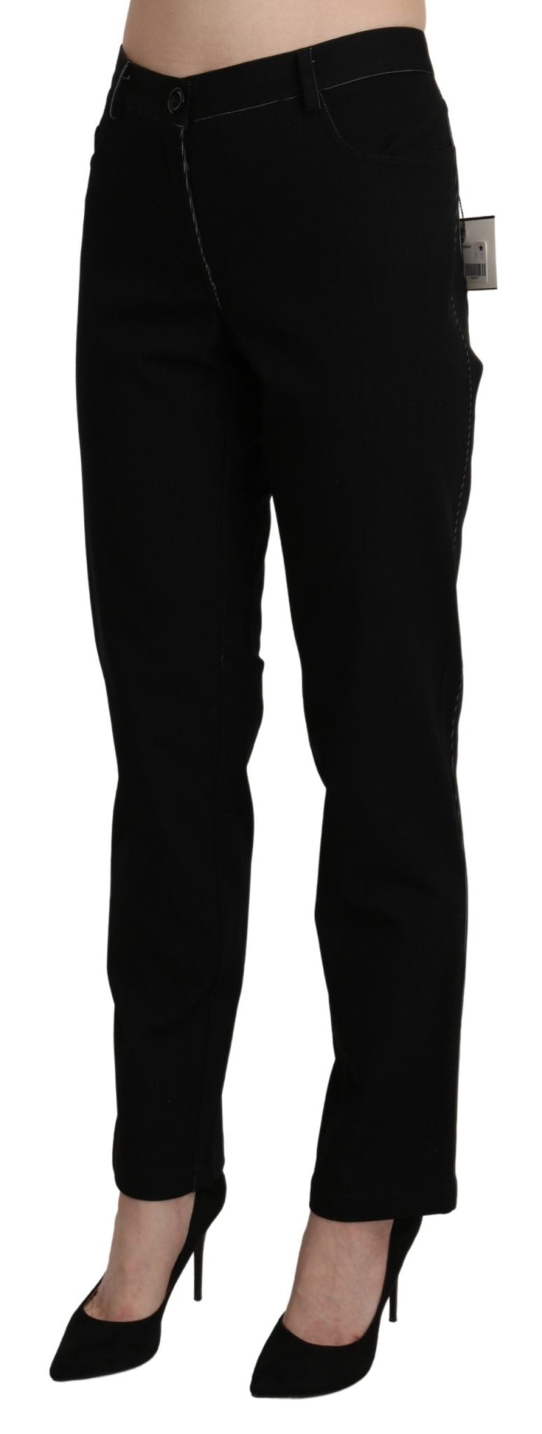 Black High Waist Straight Casual Trouser Pant - coffeewithmee2BENCIVENGAP3405S