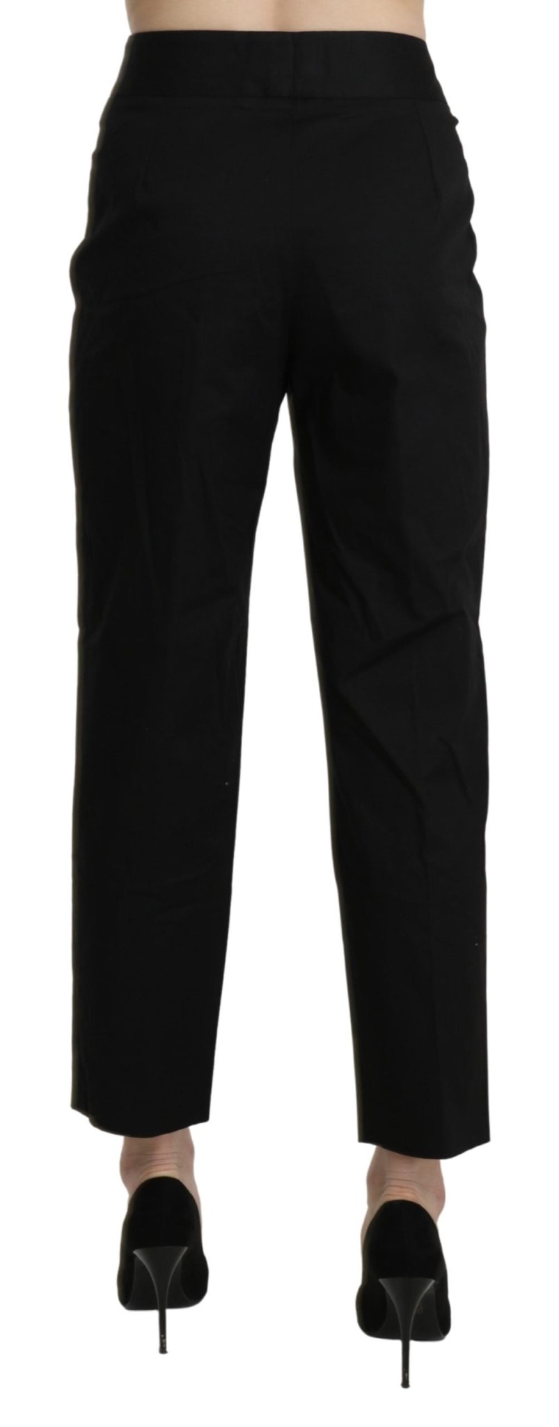 Black High Waist Straight Cropped Dress Pants - coffeewithmee2BENCIVENGAP3376S