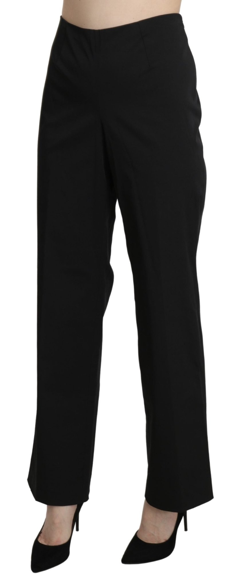 Black High Waist Straight Dress Trouser Pants - coffeewithmee2BENCIVENGAP3377S
