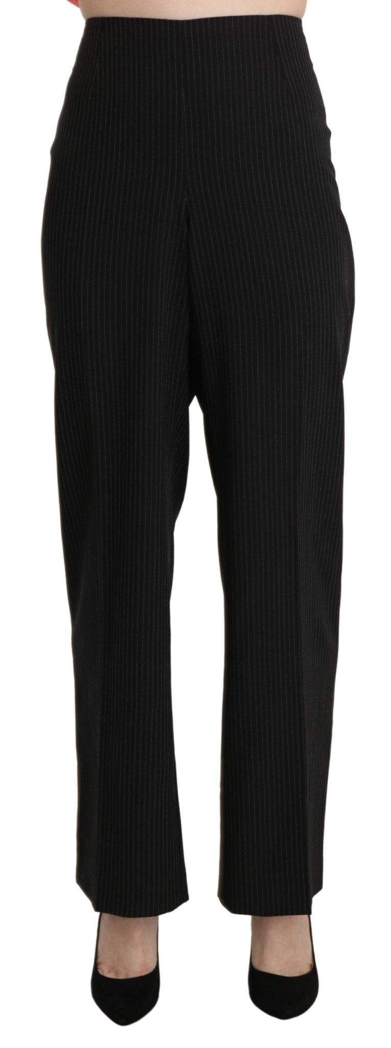 Black High Waist Straight Dress Trouser Pants - coffeewithmee2BENCIVENGAP3386S