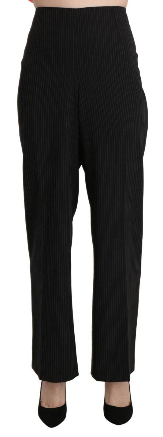 Black High Waist Straight Dress Trouser Pants - coffeewithmee2BENCIVENGAP3386S