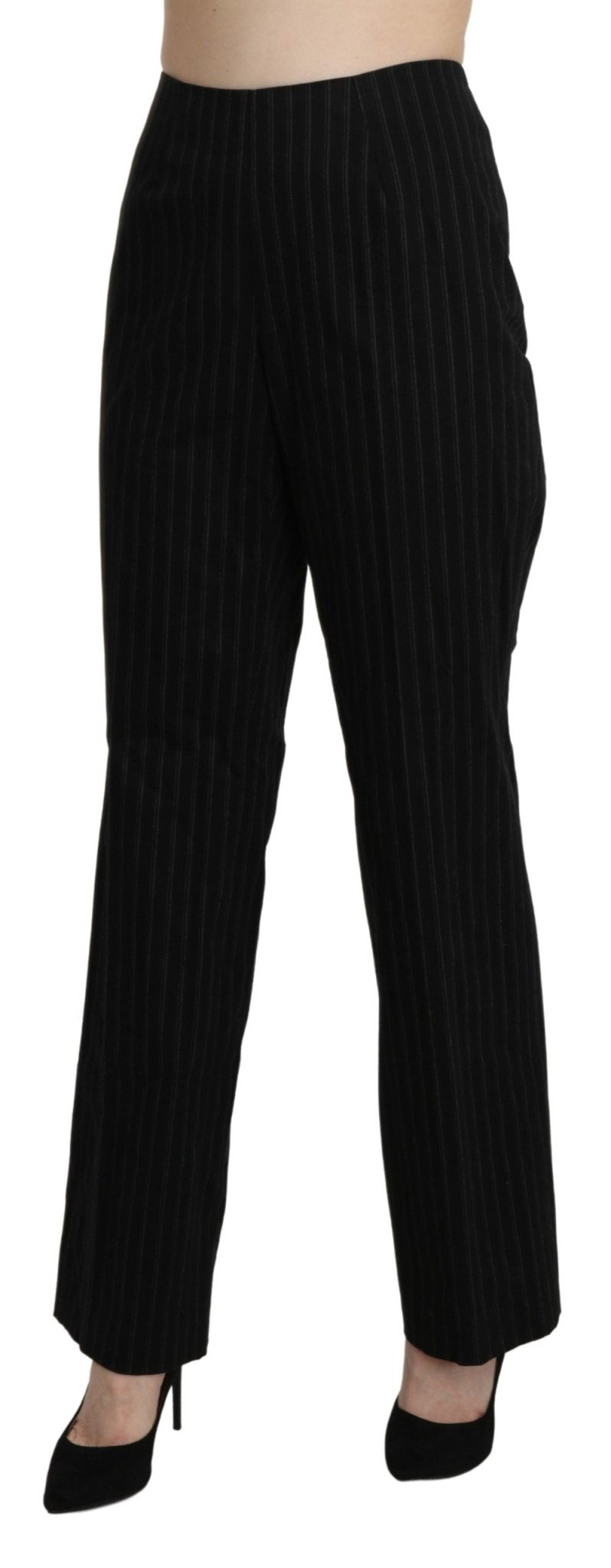 Black High Waist Straight Dress Trouser Pants - coffeewithmee2BENCIVENGAP3397S