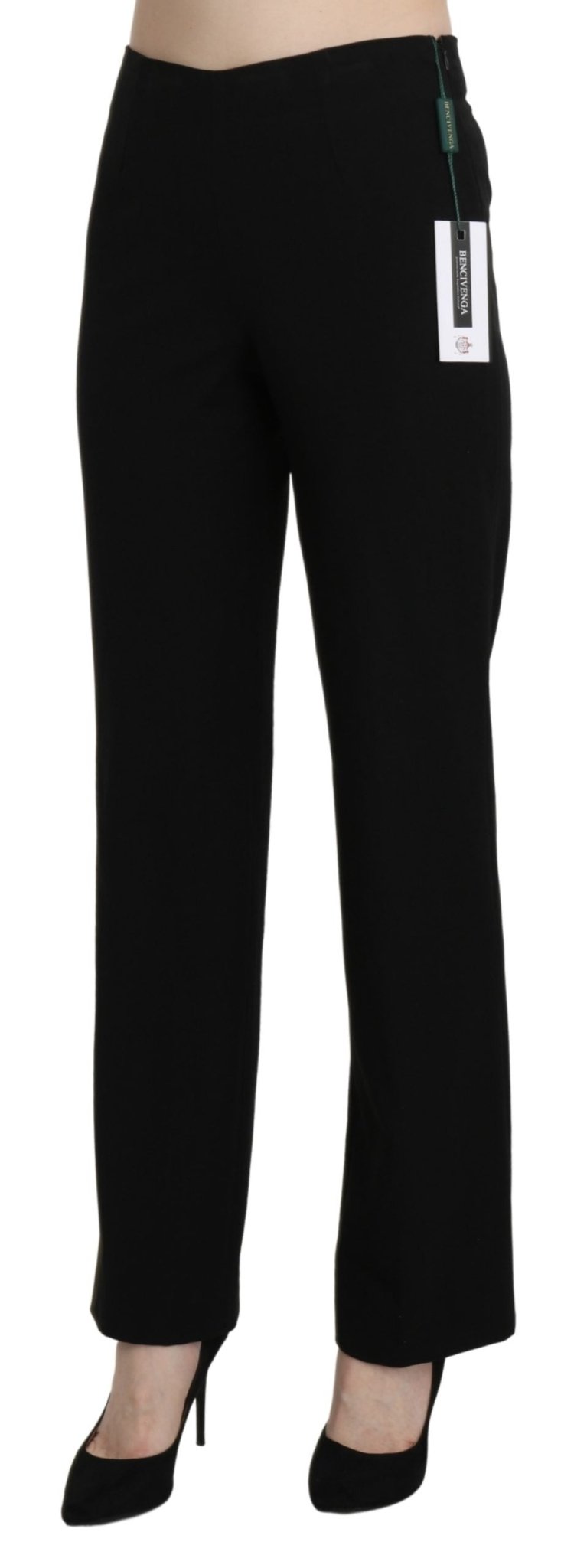 Black High Waist Straight Formal Dress Trouser - coffeewithmee2BENCIVENGAP3378S
