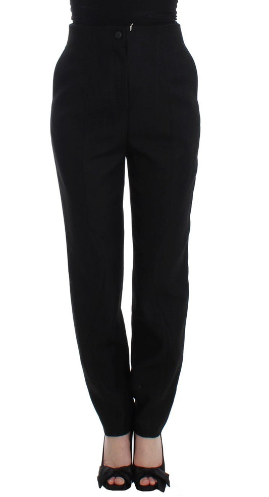 Black High Waist Straight Slim Dress Pants - coffeewithmee2KAALE SUKTAEP1188S