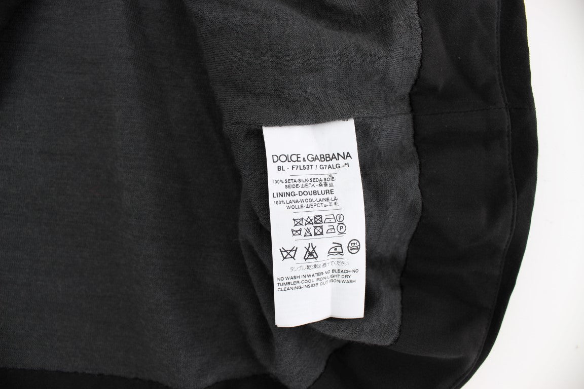 Black Key Floral Print Silk Blouse Top - coffeewithmee2Dolce & GabbanaP0922S