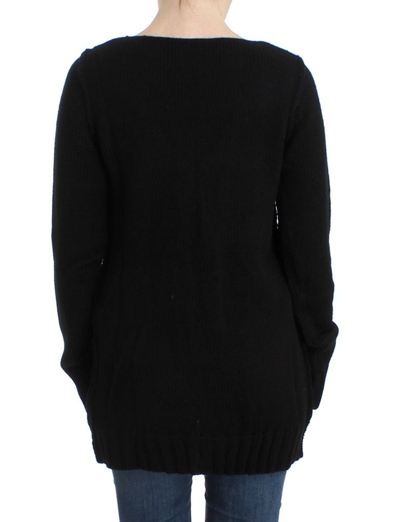 Black knitted wool sweater - coffeewithmee2CavalliP0552S