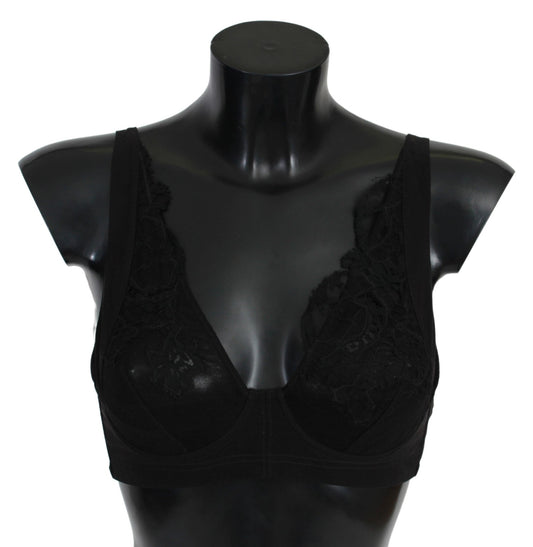 Black Lace Balconcino Bra Silk Underwear - coffeewithmee2Ermanno ScervinoP3205S