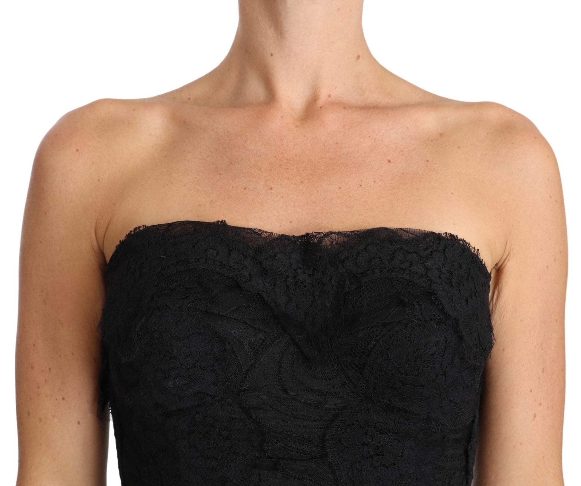 Black Lace Strapless Bodycon Mini Dress - coffeewithmee2Dolce & GabbanaP2331S