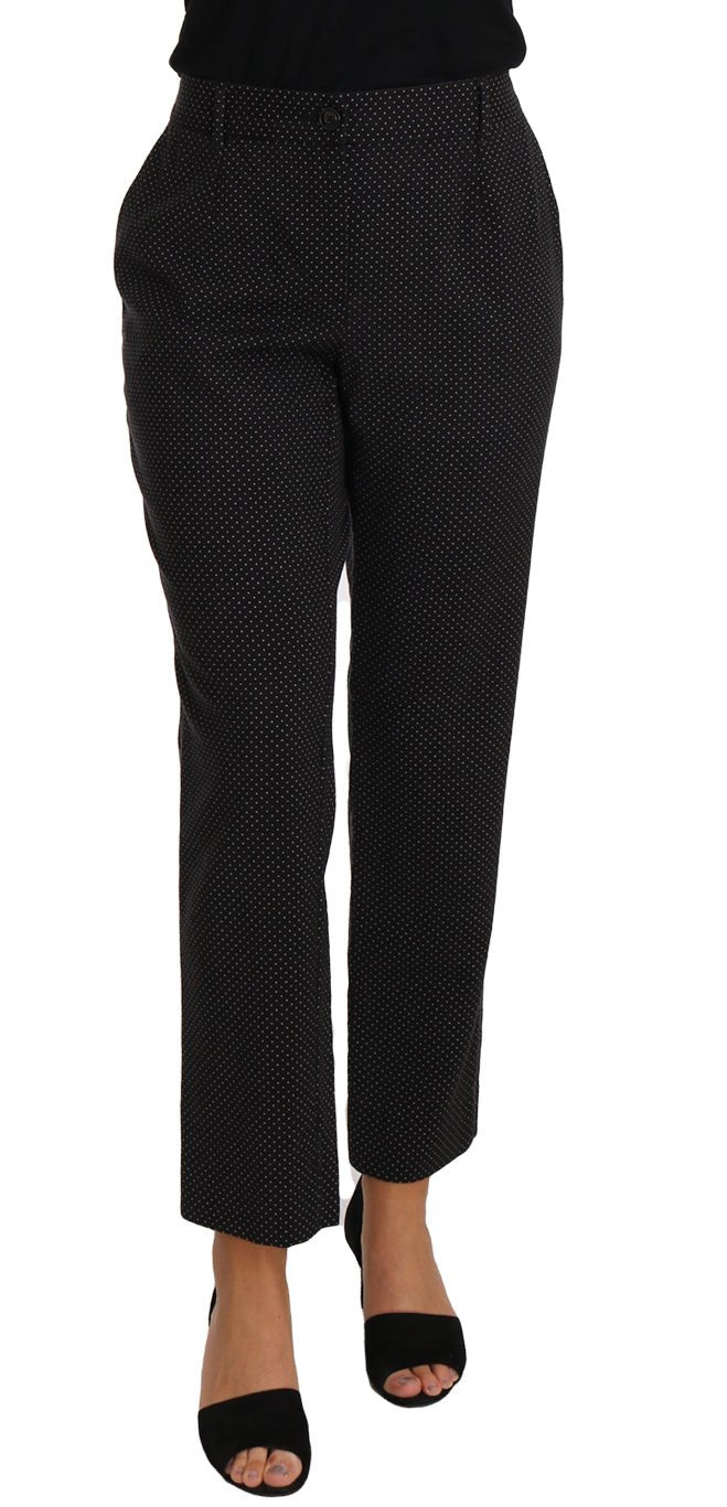 Black Lace Up Riding Cropped Trouser Pants - coffeewithmee2Dolce & GabbanaP1577S