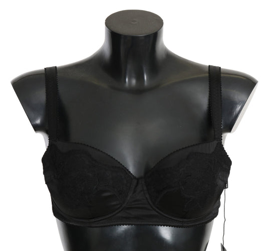 Black Lace Women Silk Stretch Bra Underwear - coffeewithmee2Dolce & GabbanaP5707S