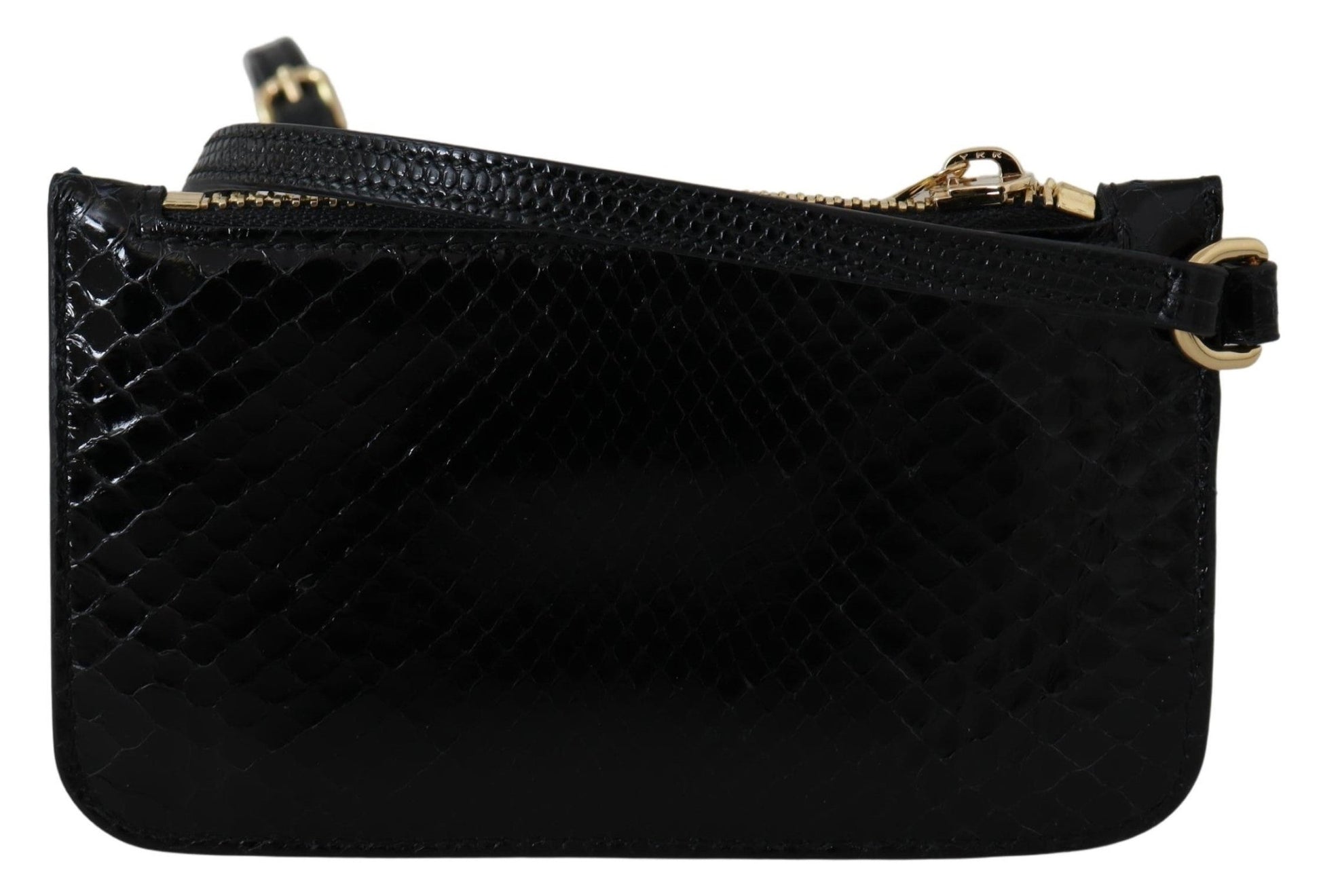 Black Leather Coin Purse Wristlet Mirror Agnese Wallet - coffeewithmee2Dolce & GabbanaP0313S