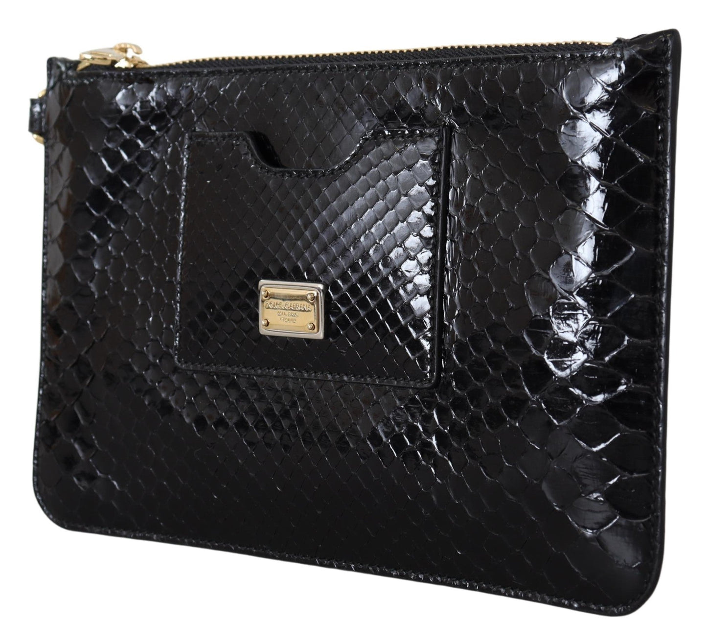 Black Leather Coin Purse Wristlet Mirror Agnese Wallet - coffeewithmee2Dolce & GabbanaP0381S