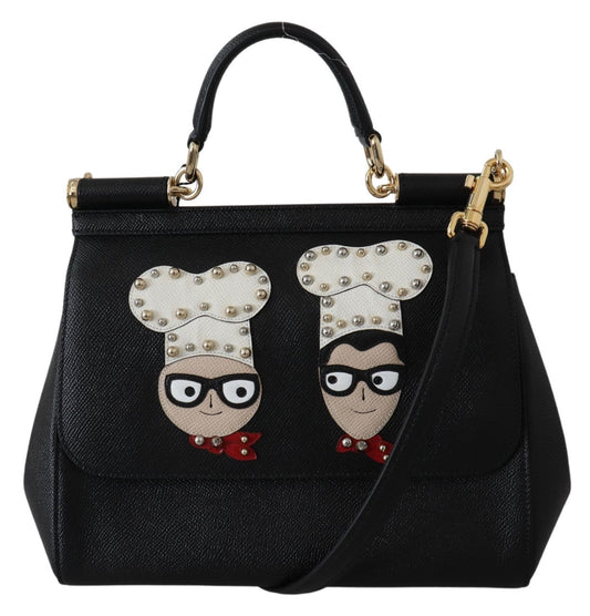 Black Leather #dgfamily Borse Satchel Handbag Purse SICILY Bag - coffeewithmee2Dolce & GabbanaP0271S
