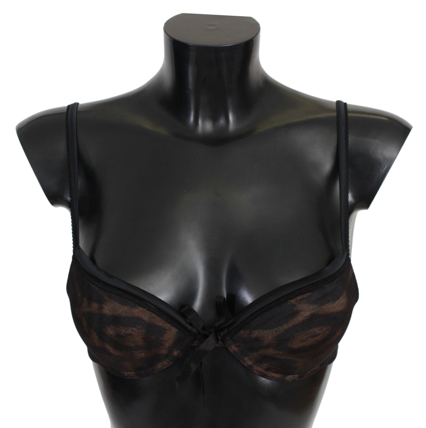 Black Leopard Nylon Push Up Bra Underwear - coffeewithmee2Roberto CavalliP3198S