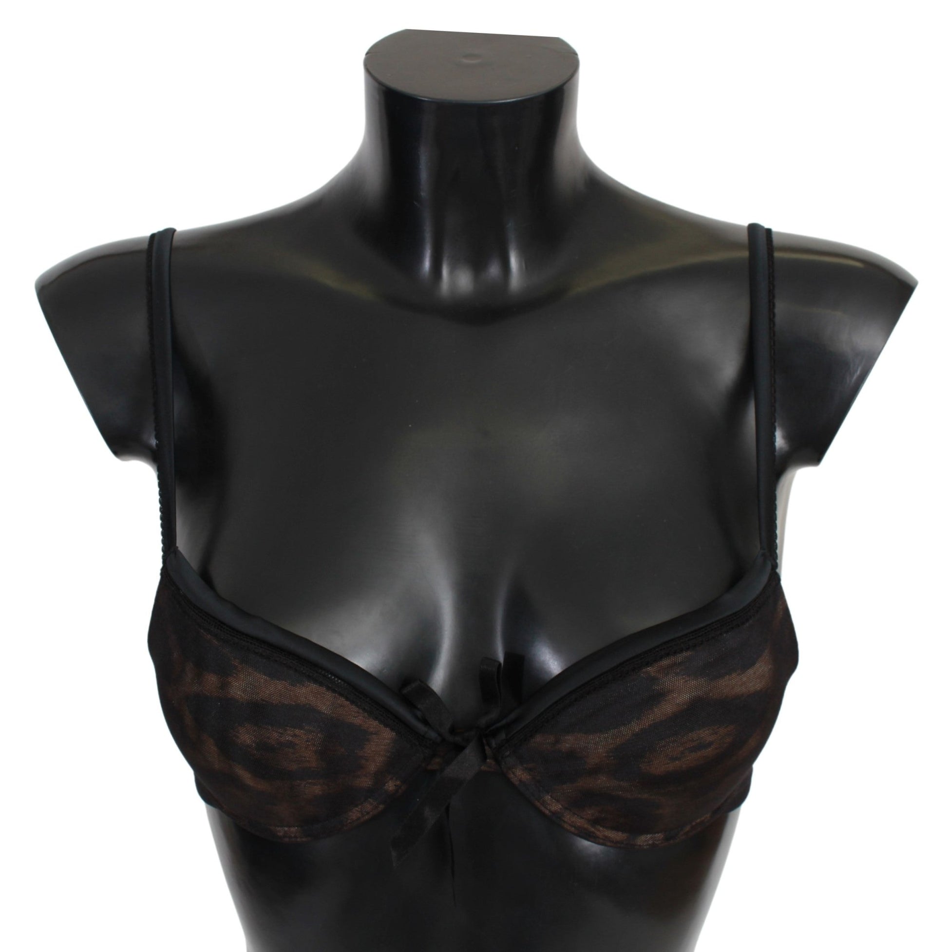 Black Leopard Nylon Push Up Bra Underwear - coffeewithmee2Roberto CavalliP3198S