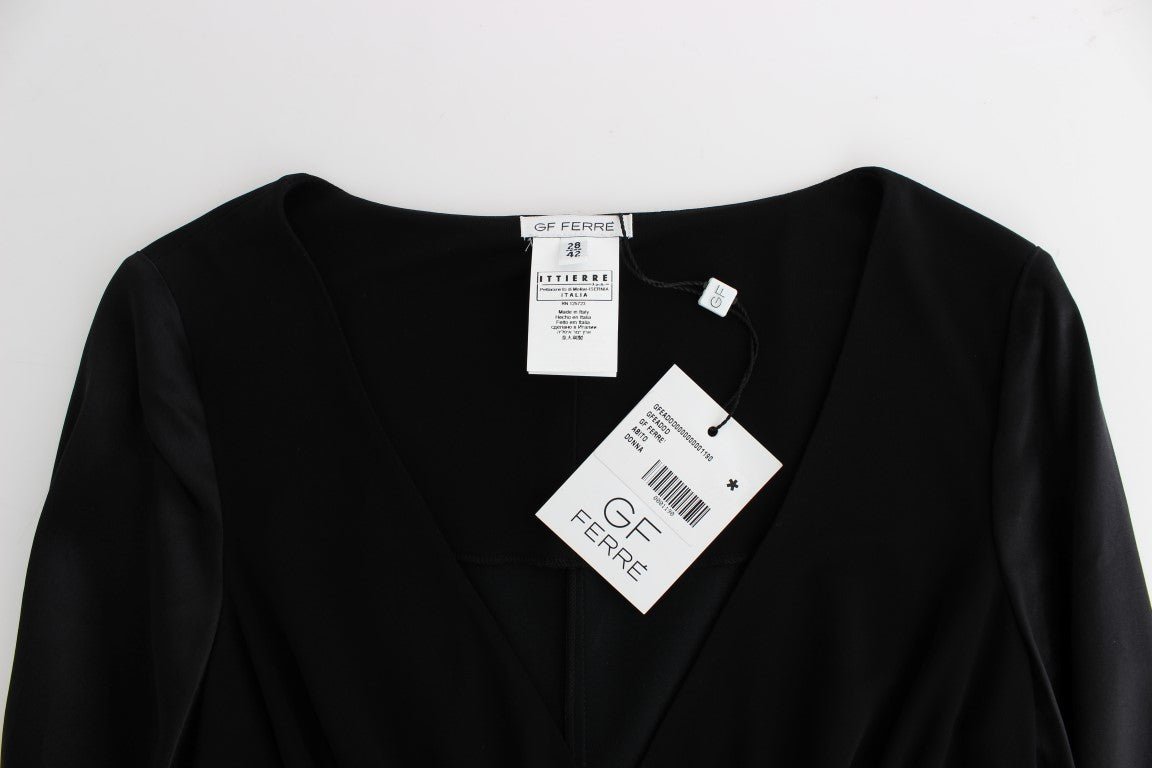 Black Longsleeved Wiggle Pencil Dress - coffeewithmee2GF FerreP1094S