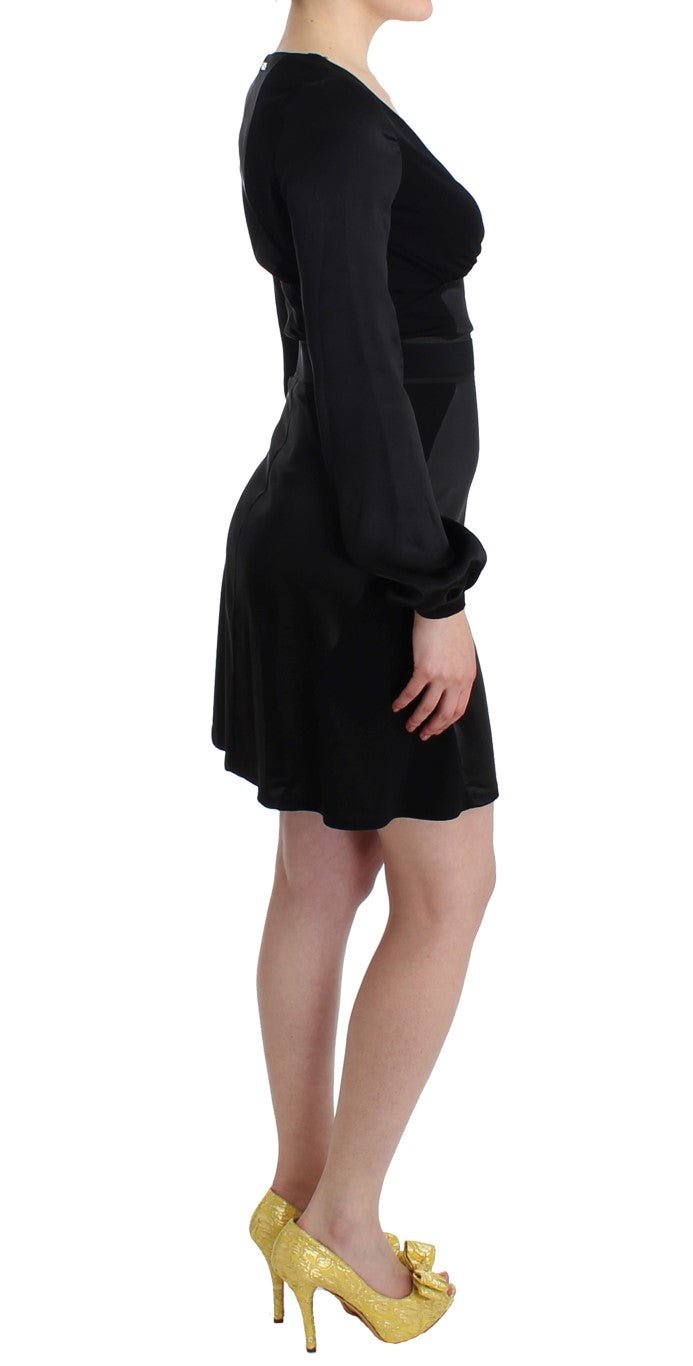 Black Longsleeved Wiggle Pencil Dress - coffeewithmee2GF FerreP1094S