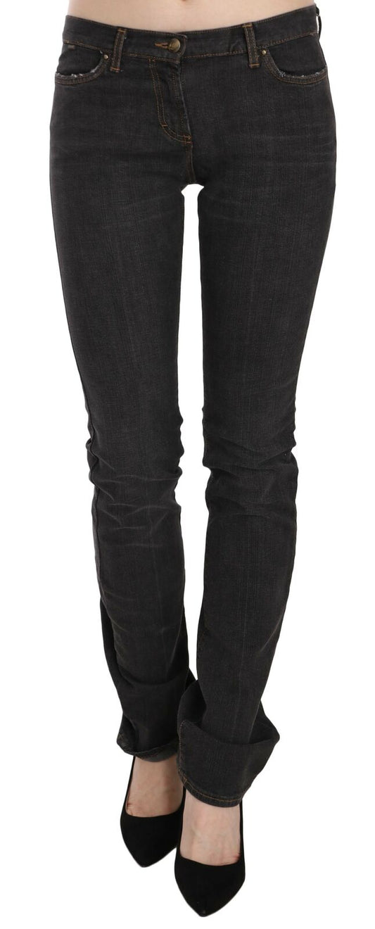 Black Low Waist Skinny Denim Trousers Pants Jeans - coffeewithmee2Just CavalliP2308S