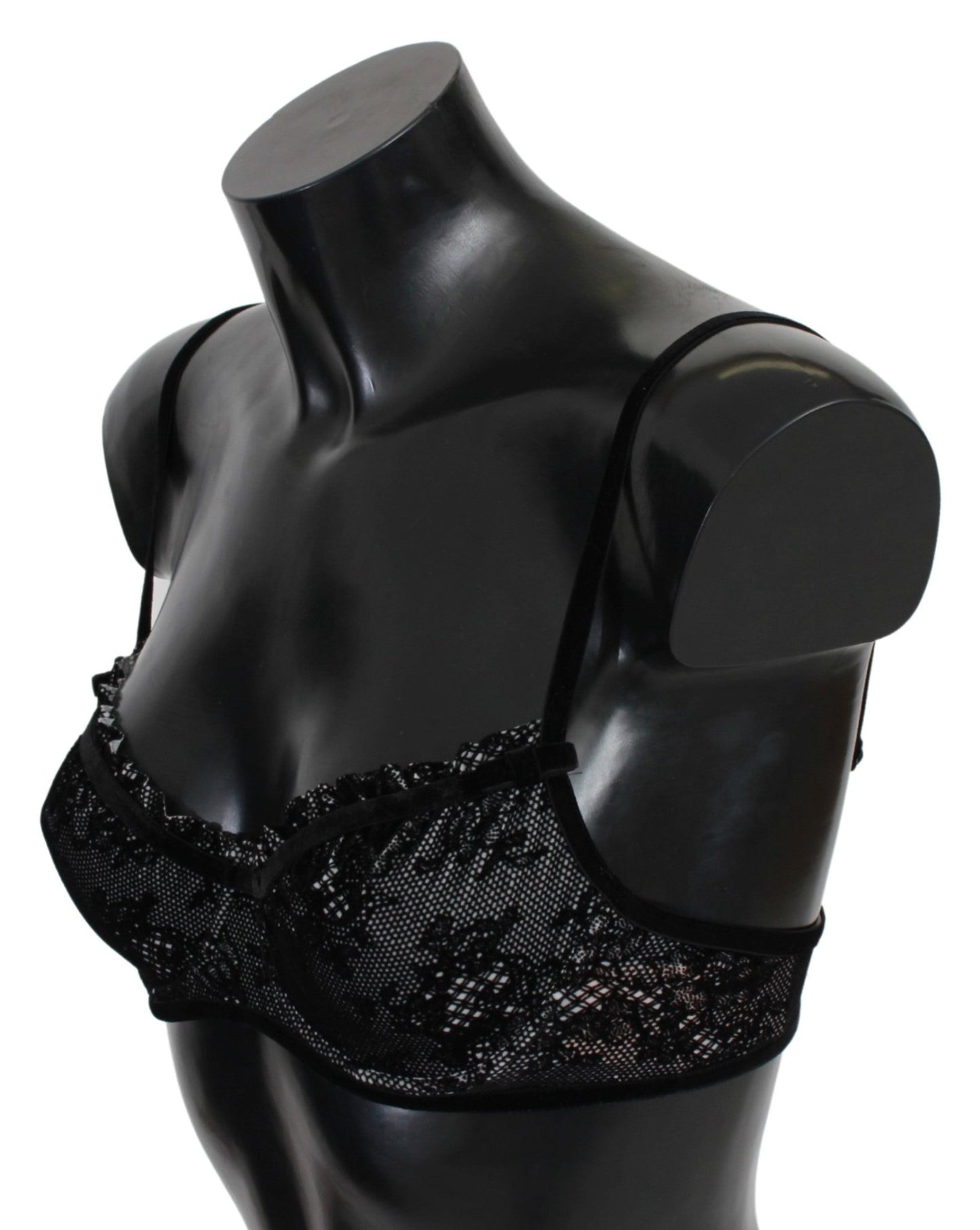 Black Mesh Balconcino Bra Nylon Underwear - coffeewithmee2Ermanno ScervinoP3206S