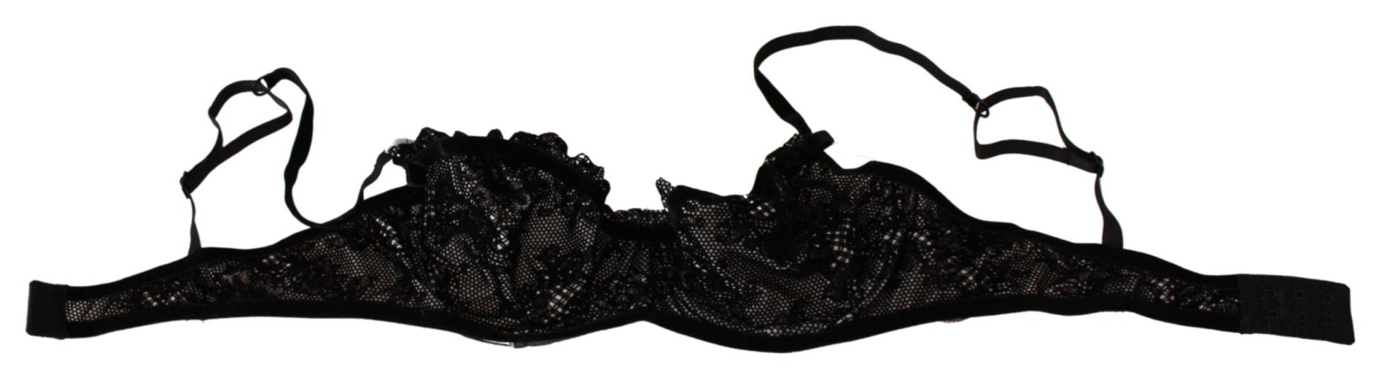 Black Mesh Balconcino Bra Nylon Underwear - coffeewithmee2Ermanno ScervinoP3206S