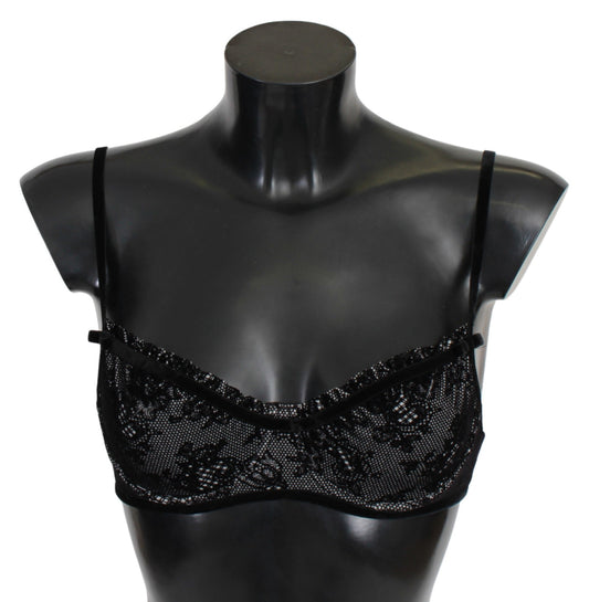 Black Mesh Balconcino Bra Nylon Underwear - coffeewithmee2Ermanno ScervinoP3206S
