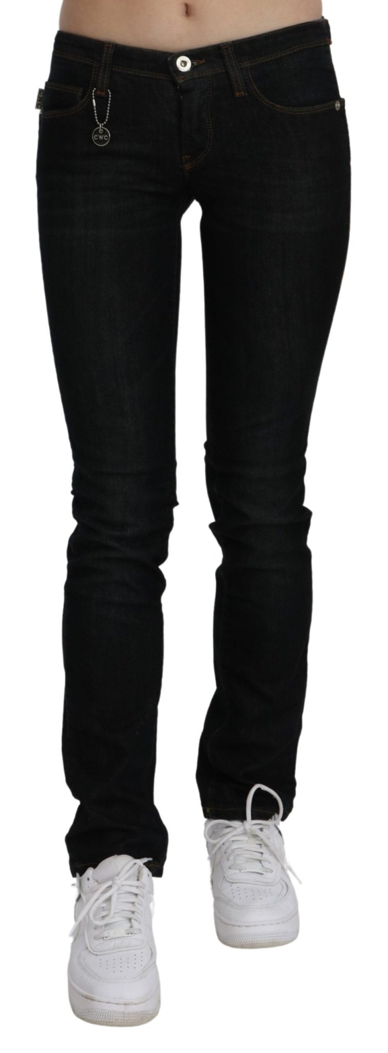 Black Mid Waist Skinny Denim Cotton Jeans - coffeewithmee2Costume NationalP3284S