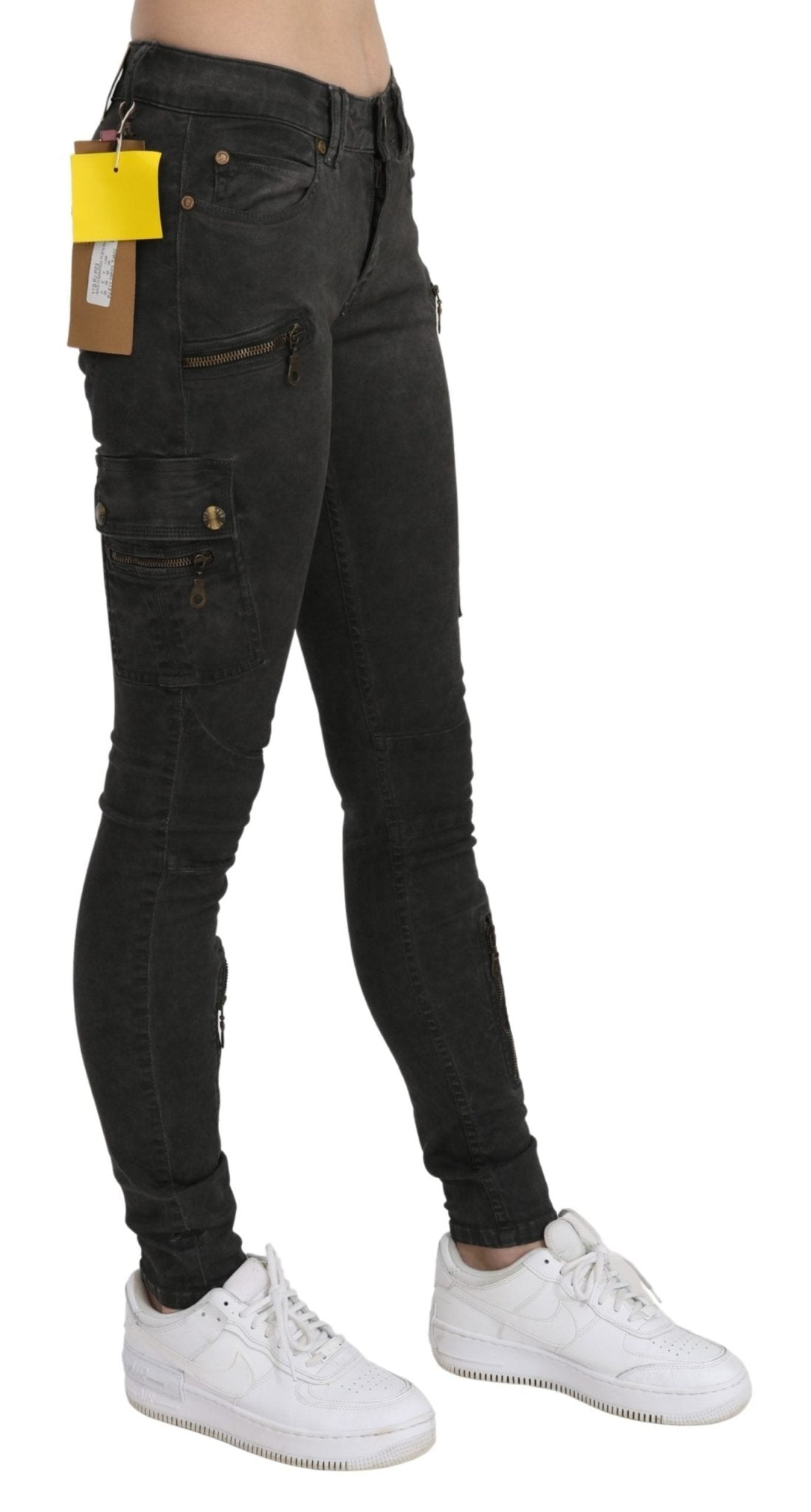 Black Mid Waist Skinny Flared Denim Trouser Cotton Jeans - coffeewithmee2John GallianoP3282S