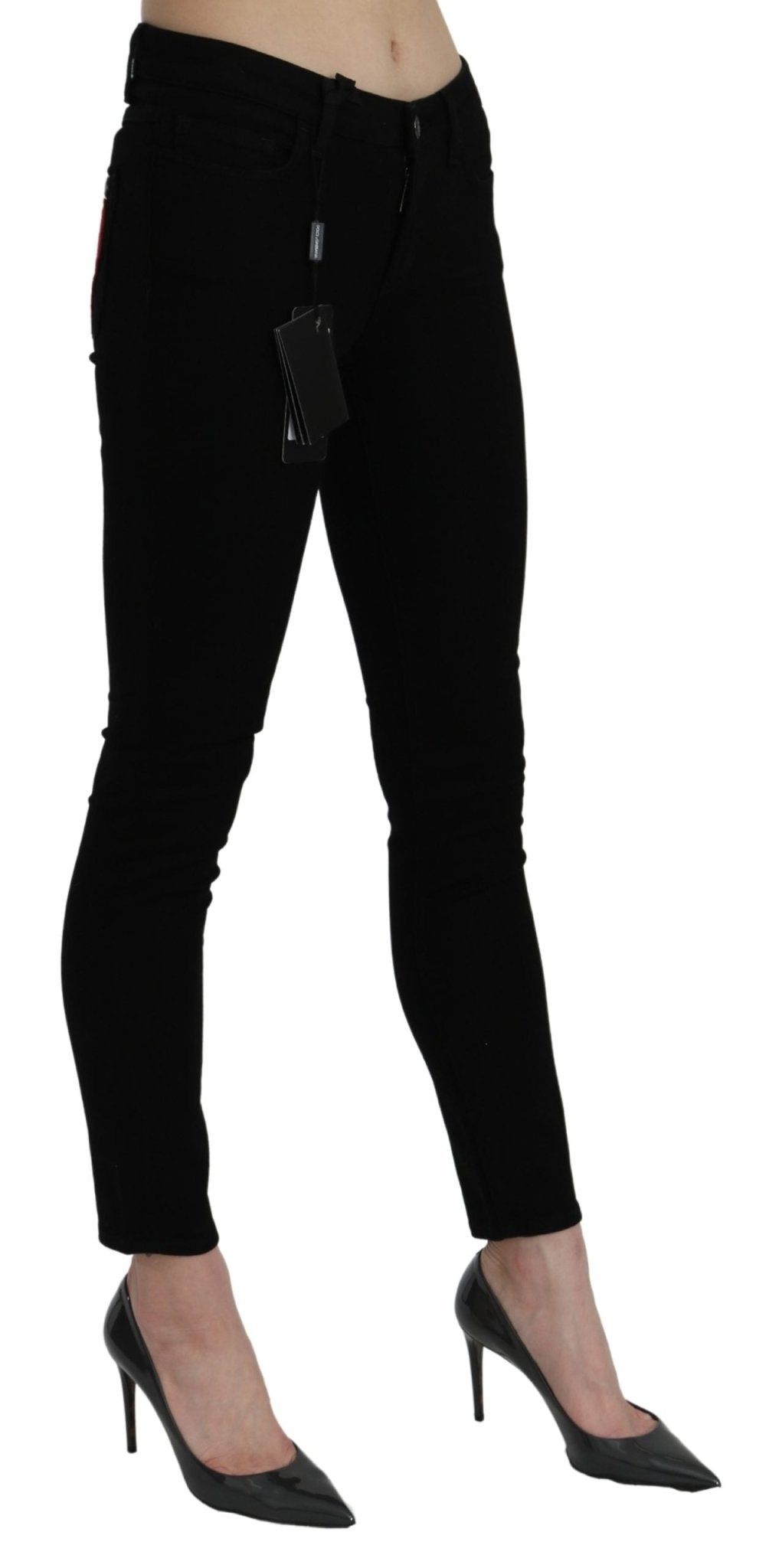 Black Mid Waist Skinny PRETTY Cotton Jeans - coffeewithmee2Dolce & GabbanaP3216S