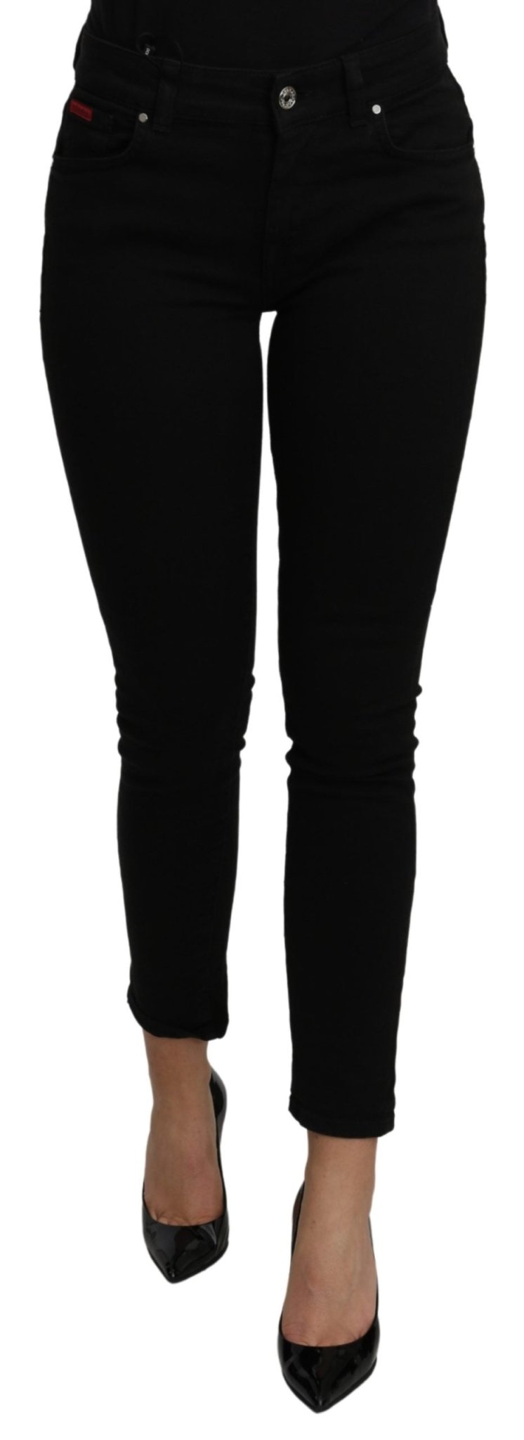 Black Mid Waist Slim Denim Stretch Cotton Jeans - coffeewithmee2Dolce & GabbanaP3227S