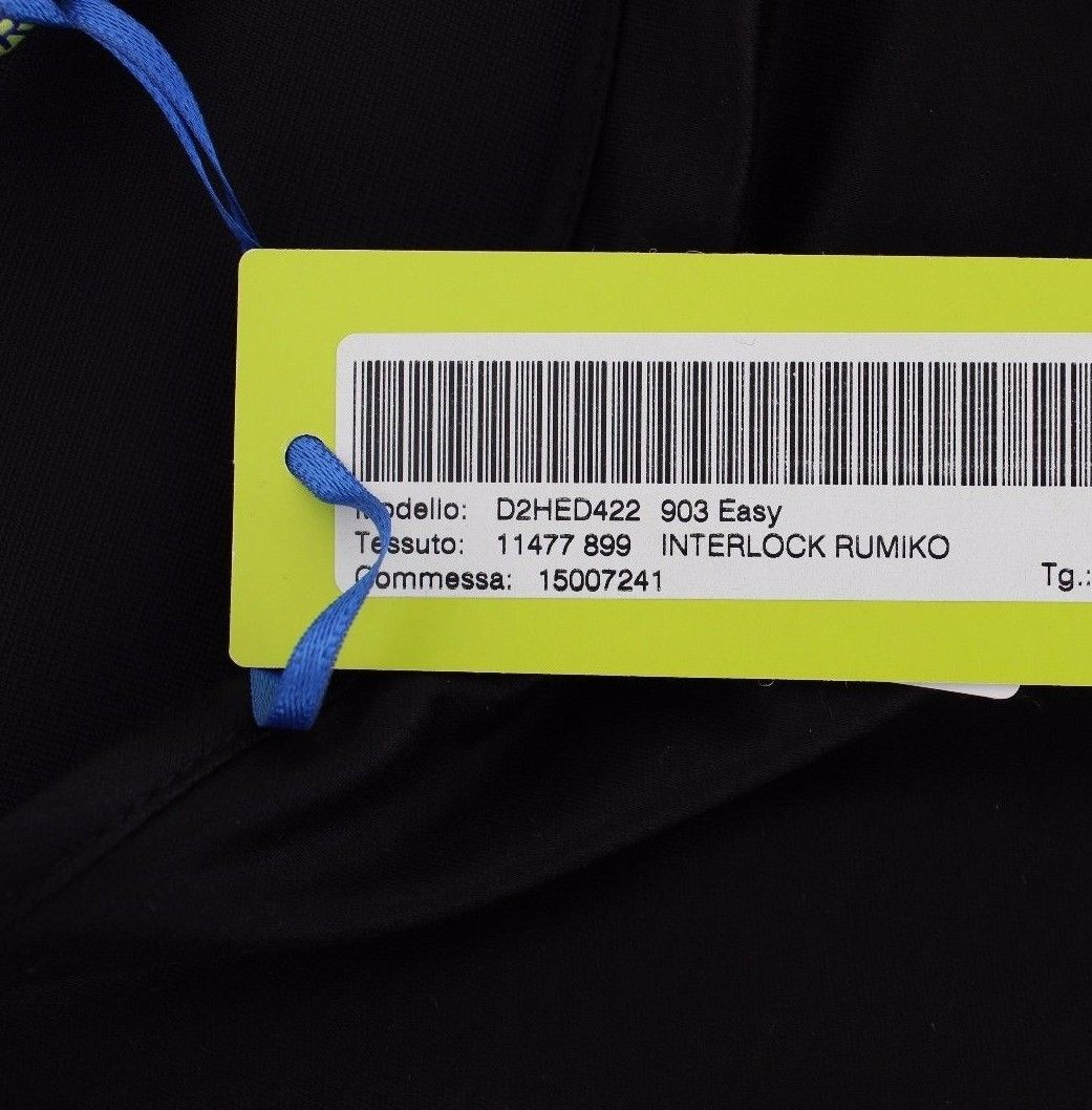 Black Modal Silk Shift Knee Dress - coffeewithmee2Versace JeansP0882S