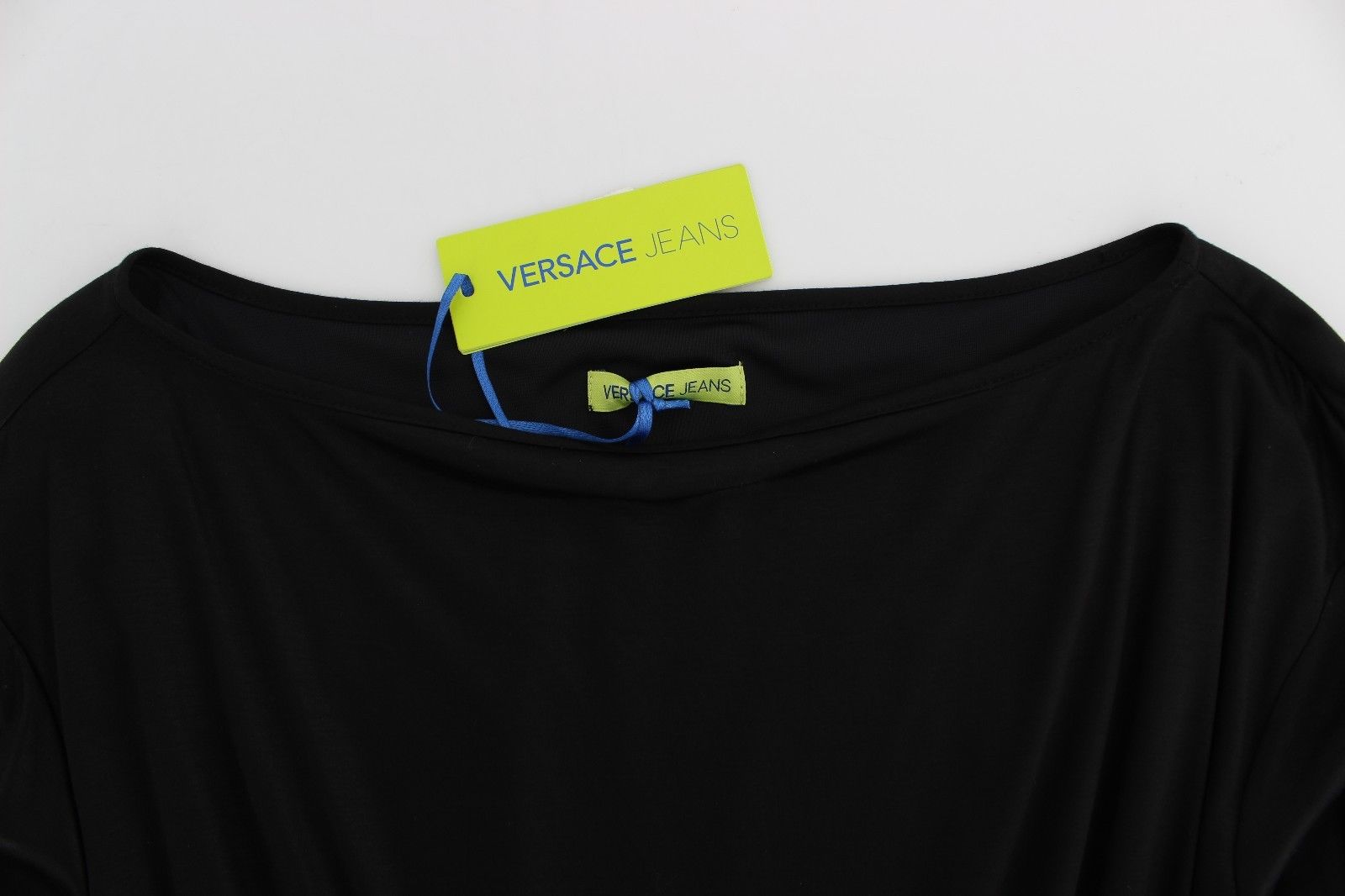 Black Modal Silk Shift Knee Dress - coffeewithmee2Versace JeansP0882S