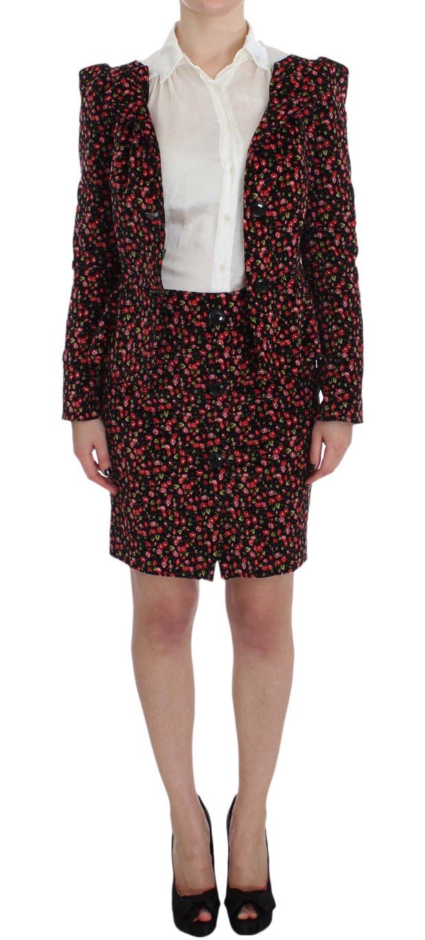 Black Multicolor Floral Suit - coffeewithmee2BENCIVENGAP1659S