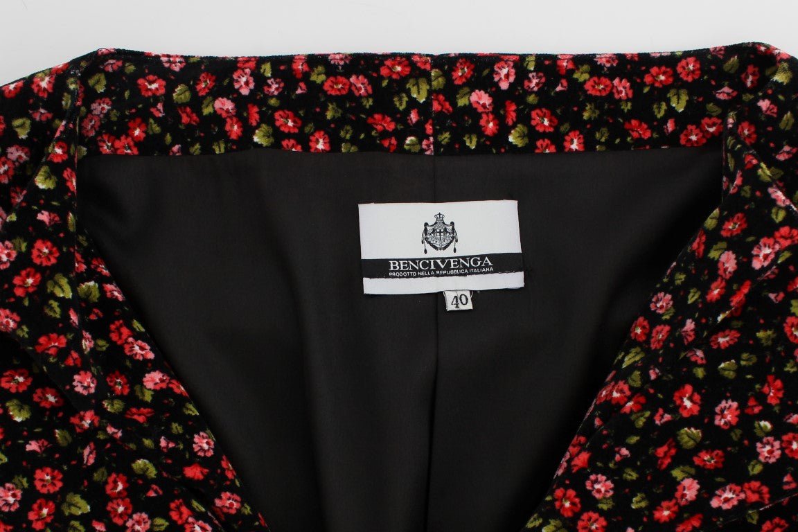 Black Multicolor Floral Suit - coffeewithmee2BENCIVENGAP1659S