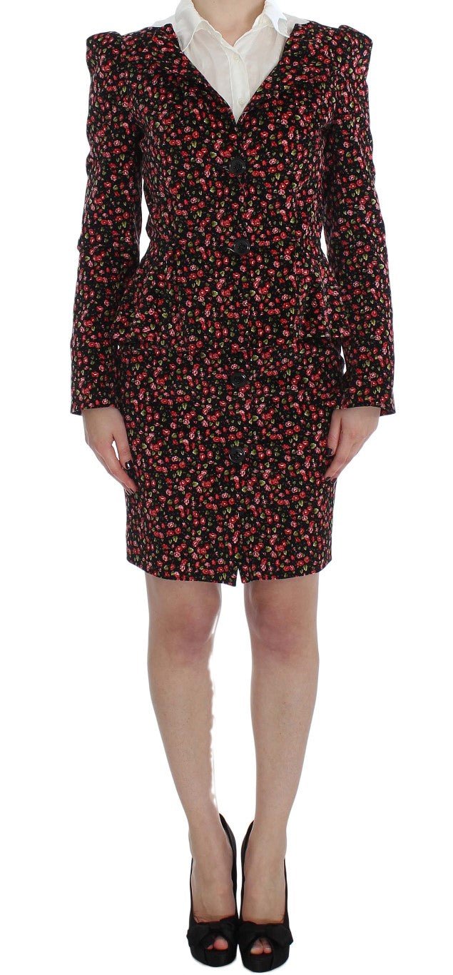 Black Multicolor Floral Suit - coffeewithmee2BENCIVENGAP1659S