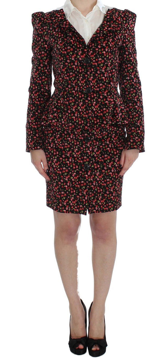 Black Multicolor Floral Suit - coffeewithmee2BENCIVENGAP1659S