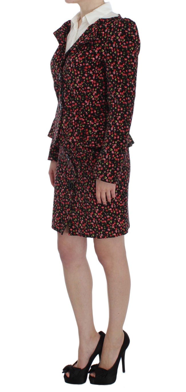 Black Multicolor Floral Suit - coffeewithmee2BENCIVENGAP1659S