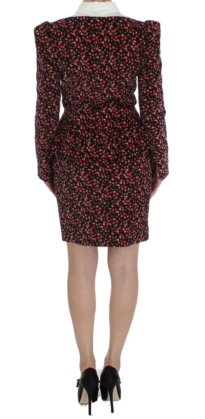 Black Multicolor Floral Suit - coffeewithmee2BENCIVENGAP1659S