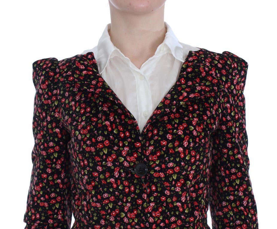 Black Multicolor Floral Suit - coffeewithmee2BENCIVENGAP1659S