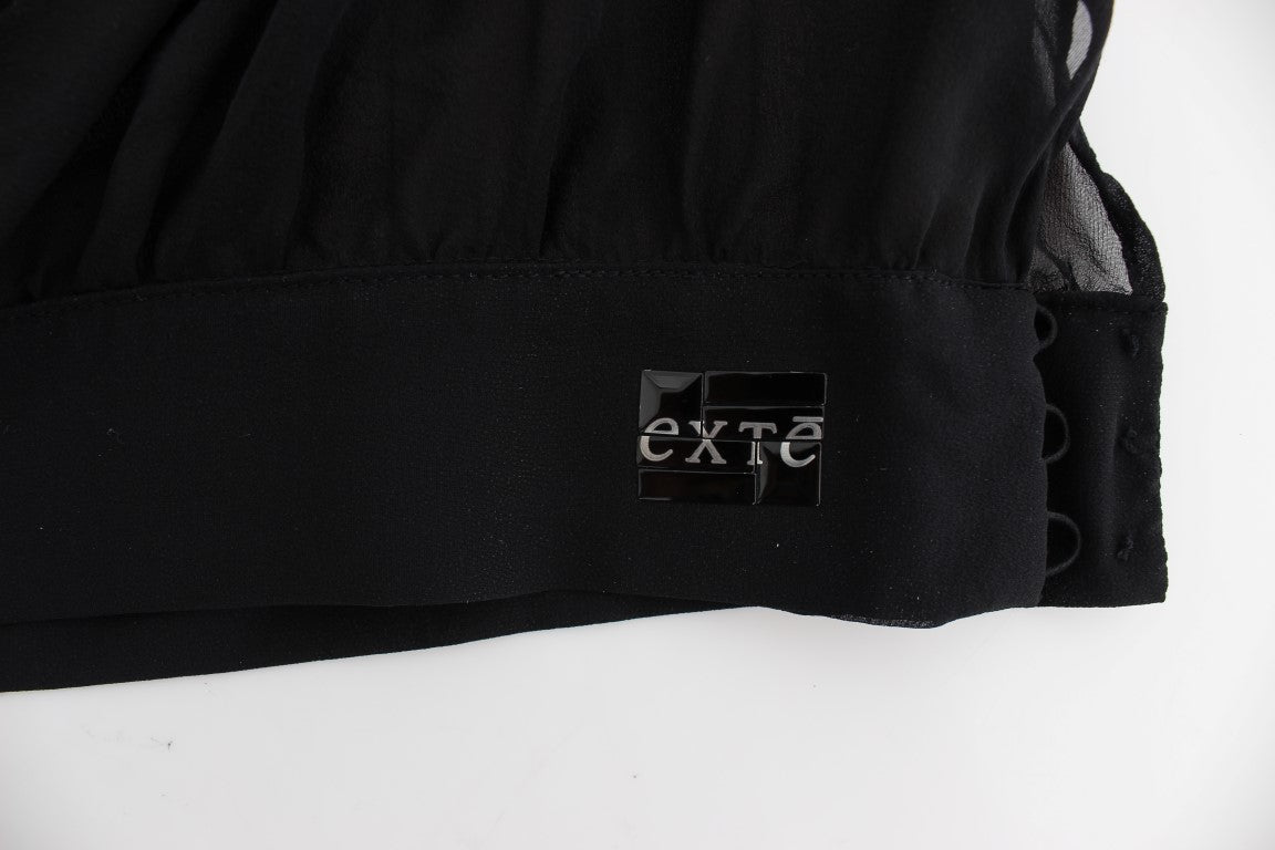 Black Neck Wrap Top Blouse - coffeewithmee2ExteP1680S